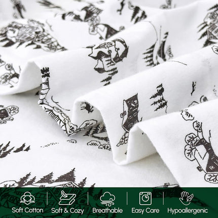 Elegant Comfort Ultra Soft 4-Piece 100% Turkish Cotton Flannel Sheet Set - Holiday Christmas Flannel Sheets, Warm and Cozy Premium Quality, Deep Pocket Fitted Sheet- Twin XL, Winter Cabin