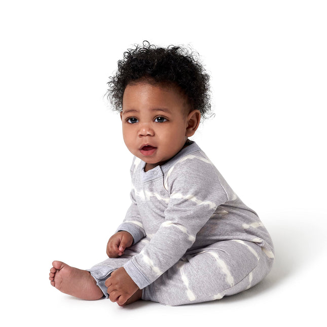Gerber - Mameluco de pierna larga para bebé, paquete de 2, color gris jaspeado y gris oscuro, de 3 a 6 meses