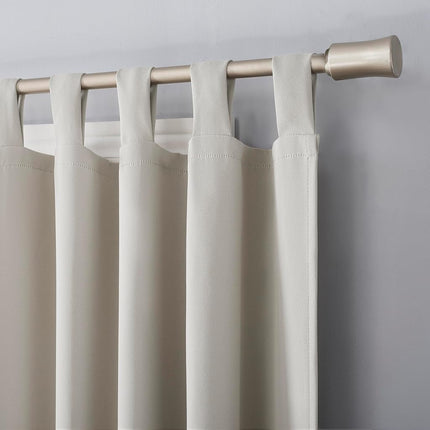 Sun Zero Easton Energy Saving Blackout Tab Top Curtain Panel, 40" x 84", Pearl