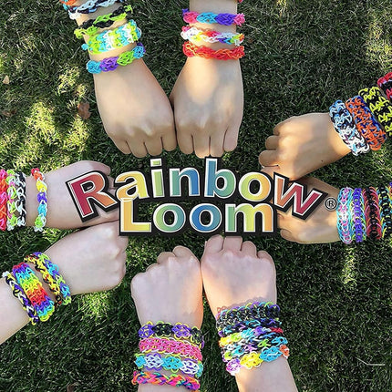 Rainbow Loom Mega Combo Case, 7456 Pieces - Enhances Fine Motor Skills, 7000 Assorted Elastic Bands, Metal Weaving Hook, Organiser Storage Box, Friendship Bracelet Crafting