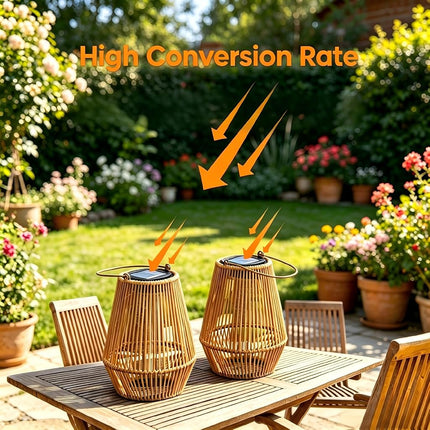 KagoLing 2 Pack Handmade Outdoor Solar Lanterns