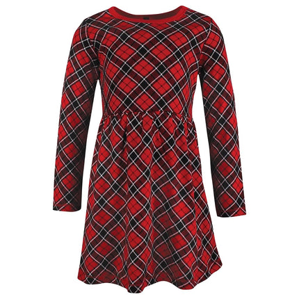 Hudson Baby Robes en coton pour bébés filles, carreaux noirs et rouges, 6-9 mois