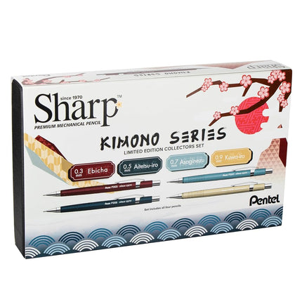 Pentel Sharp Mechanical Pencil, Limited Edition Kimono Colors Box Set, 0.3mm, 0.5mm, 0.7mm, 0.9mm Point Sizes Included, (P200JPBXSET)