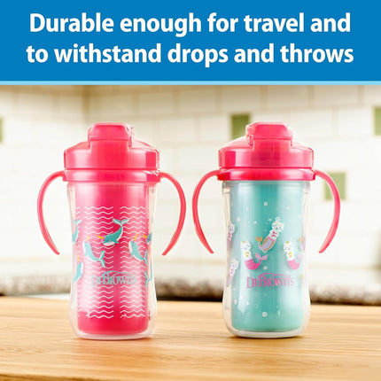 Dr. Brown's Milestones Insulated Hard Spout Sippy Cup, Pink, 2-Pack