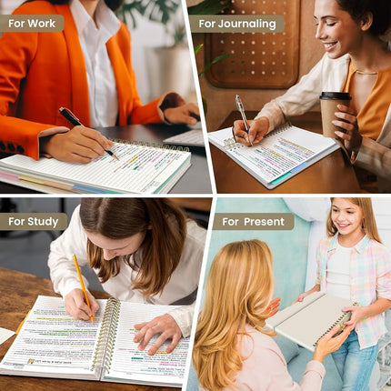 Taja Spiral Notebooks for Work 5 Subject Notebook with Removable Dividers
