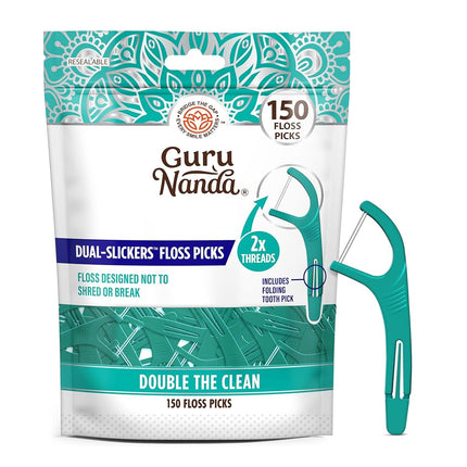 Dual-Slickers™ Floss Picks, 150 Floss Picks, GuruNanda