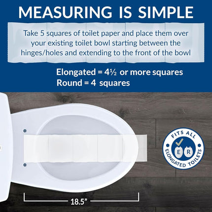 Bemis 1500EC 390 Toilet Seat with Easy Clean & Change Hinges, Elongated, Durable Enameled Wood, Cotton White )