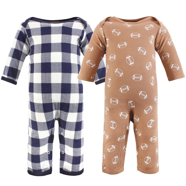Hudson Baby Unisex Baby Thermal Coveralls 2pk, Buf