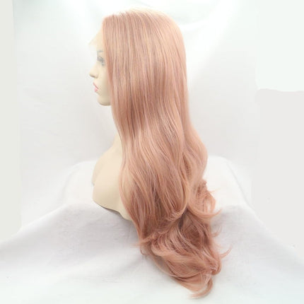 Xiweiya peach red Wigs For Women Rosie Whiteley Hairstyle Rose Gold Pastel Pink Wig Girls Synthetic Lace Front Wig With Heat Resistant 24 inch