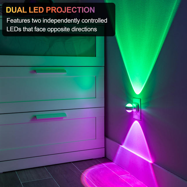 GE Swivel Sconce LED Night Lights Plug Into Wall for Home Decor Color Changing Dimmable Rotating Dusk to Dawn Sensor, Ambient Lighting, Apartment Essentials 1 Pack 81041
