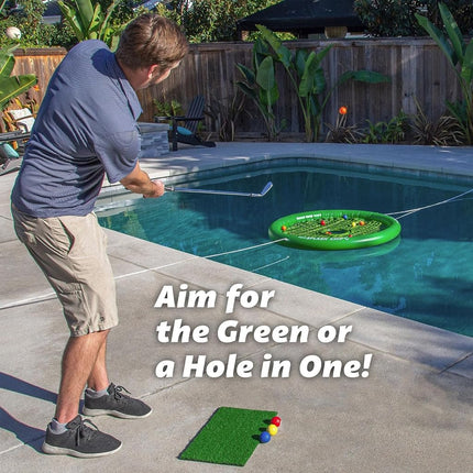 GoSports Splash Chip Jeu de golf flottant – Comprend une cible de chipping, 16 balles de golf en mousse, 1 tapis de chipping et des cordes d'attache