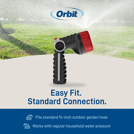 Orbit 26812 8 Pattern Thumb Control Nozzle, Black
