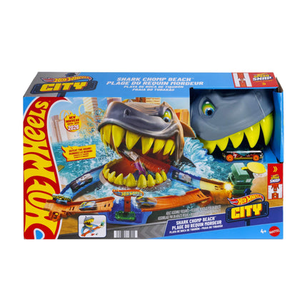 Hot Wheels City Shark Chomp Beach Playset & 1:64 Scale Toy Car