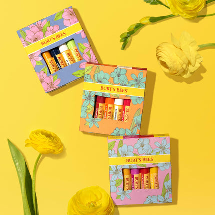 Burt's Bees Lip Balm Gift Set, Pomegranate, Coconut & Pear, Watermelon, Sweet Mandarin, Just Picked, 4x4.25g