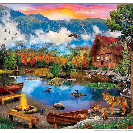 MasterPieces 1000 Piece Jigsaw Puzzle for Adults, Family, Or Youth - Sunset Canoe - 19.25" x26.75