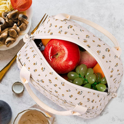 Bluboon Lunch Bag for Women Men Cute Corduroy Lunch Tote Bags Reusable Insulated Lunch Box Large Capacity Reusable Insulated Cooler for Work Picnic or Travel