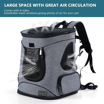 Petsfit Pet Backpack Carrier with Upgrade Waist Cushion Design to Better Fit the Waist, Suitable for Small and Medium Cats, and Rabbits up to 18 Pounds