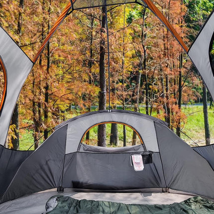 Amazon Basics Dome 4-Person Camping Tent with Rainfly, Waterproof & Windproof Camping, Ideal for Back Packing