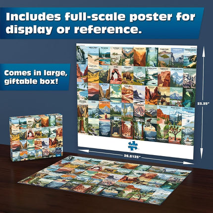Buffalo Games - Sapphire Select - Nos parcs nationaux - Puzzle de 1000 pièces – Stimulant et amusant – Carton support bleu – Boîte de présentation prête à offrir – Poster pleine taille inclus