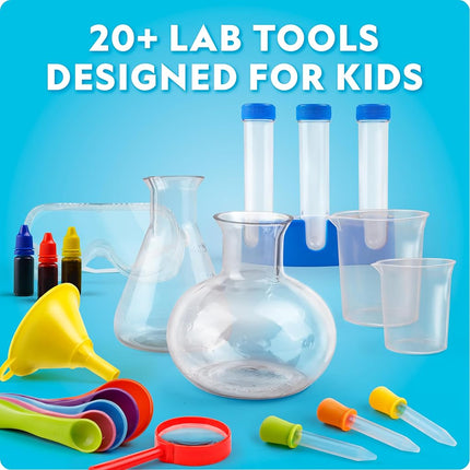 NATIONAL GEOGRAPHIC Kids Kit de chimie junior - Laboratoire d'apprentissage précoce complet avec 50 expériences scientifiques et plus de 20 outils de laboratoire, Kit de chimie, Expériences scientifiques pour les enfants de 4 à 6 ans