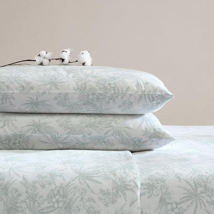 Tommy Bahama - King Sheets, Cotton Percale Bedding Set, Crisp & Cool, Stylish Home Decor (Pen and Ink Palm Green, King)