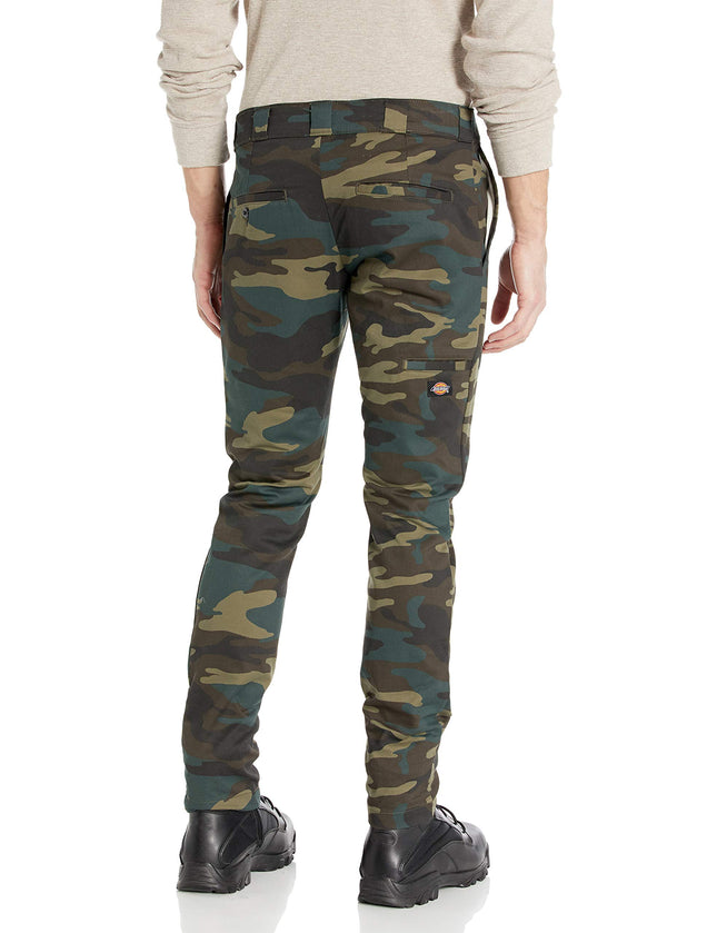Pantalón de trabajo ajustado de corte recto Dickies para hombre, camuflaje verde cazador v1, 36W X 32L, camuflaje verde cazador V1, grande