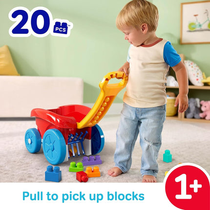 MEGA BLOKS First Builders Toddler Building Toy with 20 Pieces and Built-In Storage Collectible Blocks, Red, Children 1 Year and Up