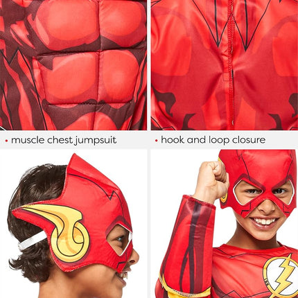 Rubies Official DC Superhero The Flash Deluxe Child's Costume, Child's Size Small Age 3-4 Years, Multiolour Halloween