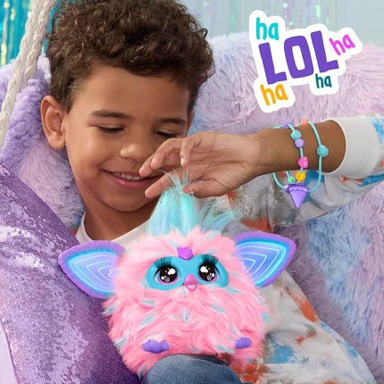 Furby Cotton Candy Pink & Blue Interactive Plush Toy, 15 cm