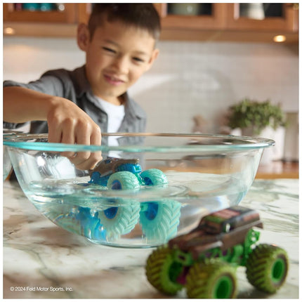 Monster Jam Mud Blasters, pack de 2 camiones que cambian de color de Grave Digger y Megalodon, vehículo de metal fundido a presión a escala 1:64, juguetes para niños y niñas de 3 años en adelante
