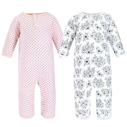 Hudson Baby Unisex Baby Premium Quilted Coveralls, Blue Toile, 3-6 Months