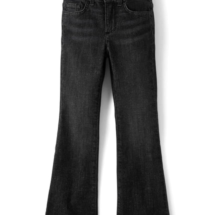 The Children's Place Girls' Wide Leg Denim Jeans, Black Wash, 4