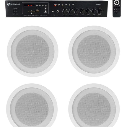 Rockville Commercial Audio Bundle: (4) CCL5T White