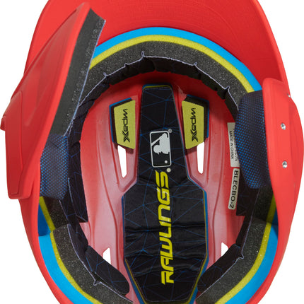 Rawlings | MACH ADJUST Batting Helmet with Extension Flap | Left Hand Batter | Junior (6 3/8" - 7 1/8") | Matte Scarlet