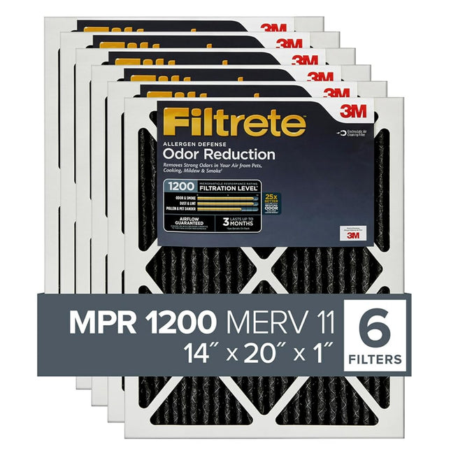 Filtrete 14x20x1, AC Furnace Air Filter, MPR 1200, Allergen Defense Odor Reduction, 6-Pack
