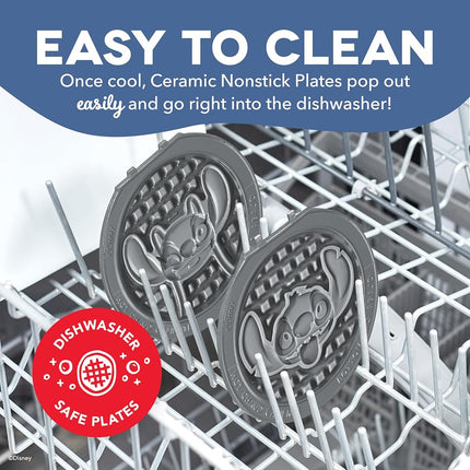 Disney | DASH Removable Ceramic Waffle Plates 2-Pack for the MultiMaker® Mini Maker System (Stitch & Angel)