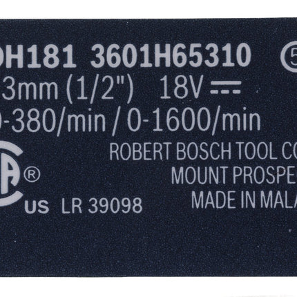 Bosch Parts 2609132939 Nameplate