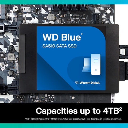 WD Blue SA510 SSD, 2TB 2.5" SATA SSD, Read speeds up to 560 MB/s, Includes Acronis True Image for WD, Disk & Cloning Migration, Backup & Recovery, Ransomware Protection Upgrade for PC/Laptop
