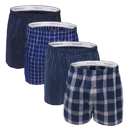 Fruit of the Loom Men's Premium Tag-free Cotton Underwear & Undershirts??? ?? ???? ? ????.?????????????fruit Loo Boxer Shorts, Blues, XL UK