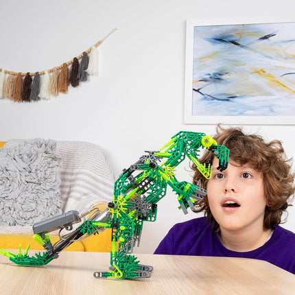 K'NEX Basic Fun Dynamic Dinos Building Set – STEM Construction Kit with 253 Pieces & Zipper Bag – Buildable Dinosaur Toys for Kids Aged 7+