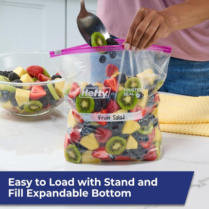 Sacs de rangement Hefty avec fermeture à glissière, format 4,5 litres (paquet de 66)