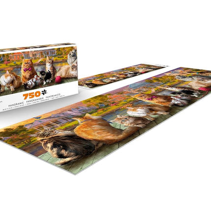 Buffalo Games - Panoramic Series - Cats - 750 Piece Jigsaw Puzzle for Adults - Challenging Puzzle Perfect for Game Nights - Finished Size is 38.25 x 11.25