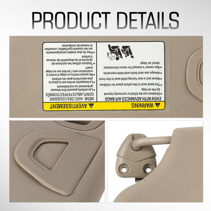 Pare-soleil beige DNA MOTORING (côté passager) compatible avec Nissan Altima 2013-2018, ZTL-Y-0324-BE