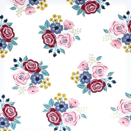 Drap-housse Hudson Baby unisexe en coton, motif floral rose et marine, taille unique