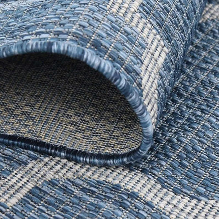 Unique Loom Trellis Collection Area Rug-Lattice Design, Moroccan Inspired for Indoor/Outdoor Décor, 2' 0" x 8' 0" Runner, Navy Blue/Gray