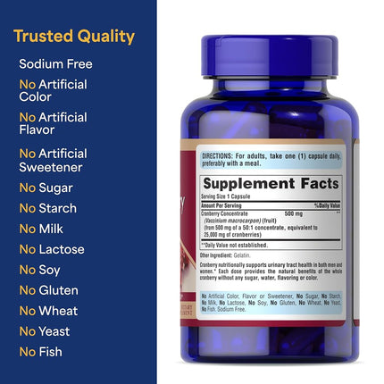 Puritan's Pride One A Day Cranberry - 120 Capsules Supports Urinary Health
