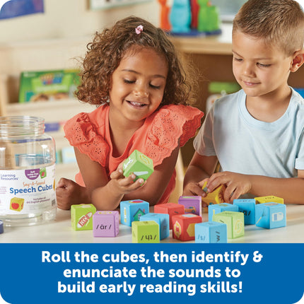 Learning Resources Say-a-Sound™ Cubos de voz, actividades de aprendizaje preescolar, tarjetas didácticas del ABC, juguetes de terapia del habla, regalos para niños, 3 años en adelante, 16 piezas