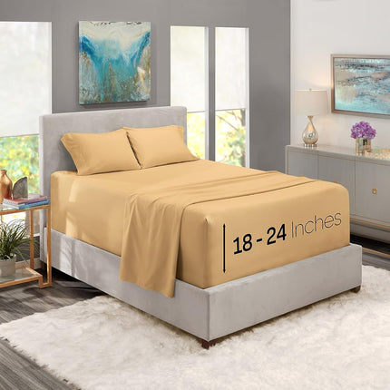 Nestl Twin Bed Sheet Set - Camel Gold - 3-Piece Ex