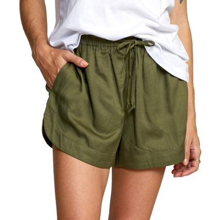 RVCA Women's Grounded Short Casual, Dark Moss, S