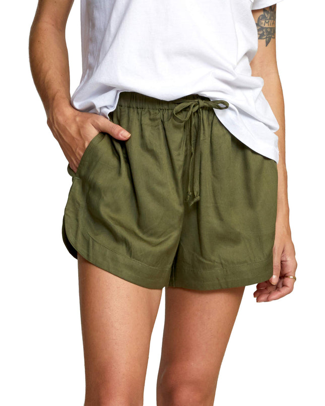 RVCA Women's Grounded Short Casual, Dark Moss, S